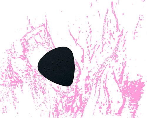 WASTED Braille carbon fiber guitar pick with the word WASTED in raised braille, carbon-fiber PEEK