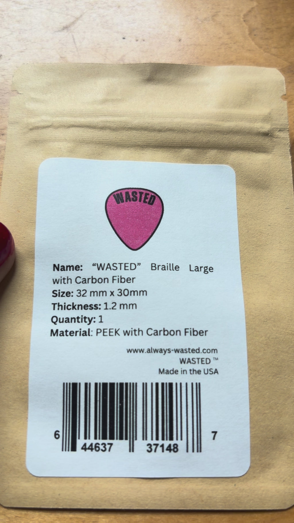 "Wasted" Braille - Carbon Fiber